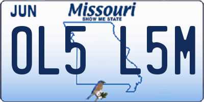 MO license plate OL5L5M