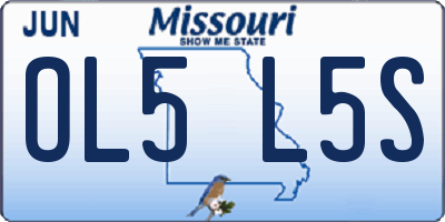 MO license plate OL5L5S
