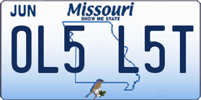 MO license plate OL5L5T