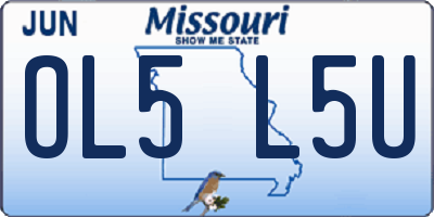 MO license plate OL5L5U