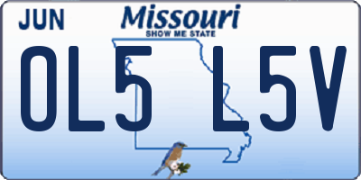 MO license plate OL5L5V