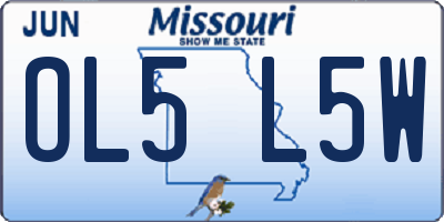 MO license plate OL5L5W