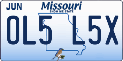 MO license plate OL5L5X