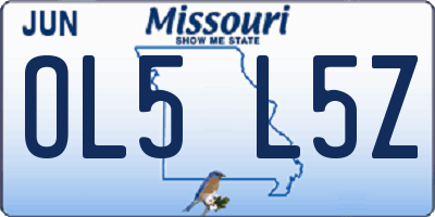MO license plate OL5L5Z