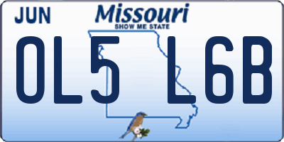 MO license plate OL5L6B