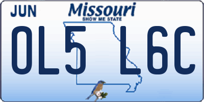 MO license plate OL5L6C