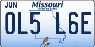MO license plate OL5L6E