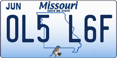 MO license plate OL5L6F