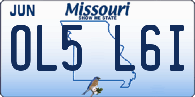 MO license plate OL5L6I