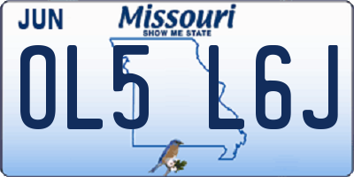 MO license plate OL5L6J