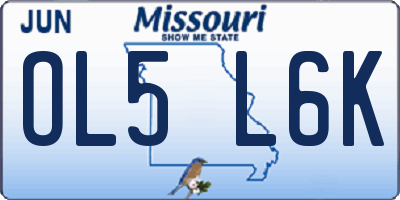 MO license plate OL5L6K