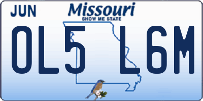 MO license plate OL5L6M