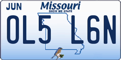 MO license plate OL5L6N