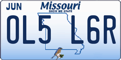 MO license plate OL5L6R