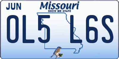 MO license plate OL5L6S