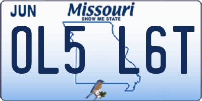 MO license plate OL5L6T