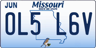 MO license plate OL5L6V