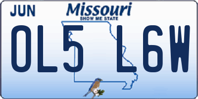 MO license plate OL5L6W
