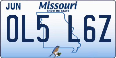 MO license plate OL5L6Z