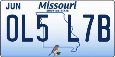 MO license plate OL5L7B