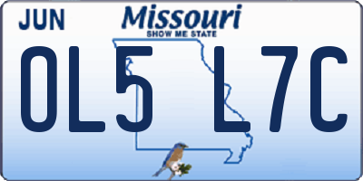MO license plate OL5L7C