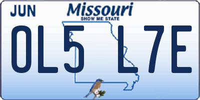 MO license plate OL5L7E