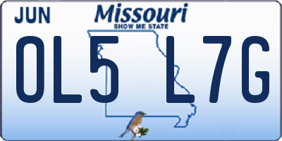 MO license plate OL5L7G