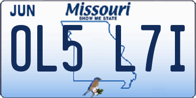 MO license plate OL5L7I