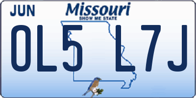 MO license plate OL5L7J