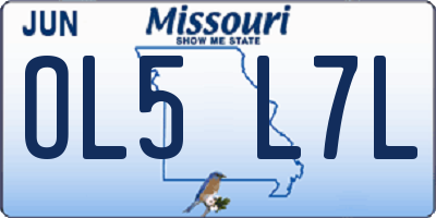 MO license plate OL5L7L