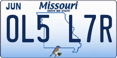 MO license plate OL5L7R