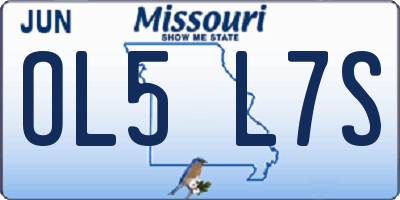 MO license plate OL5L7S