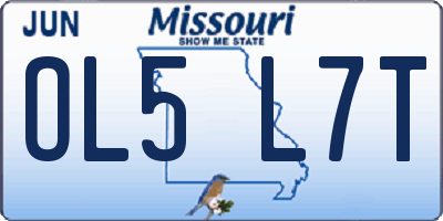 MO license plate OL5L7T