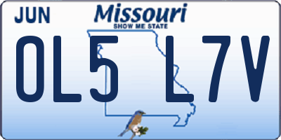 MO license plate OL5L7V
