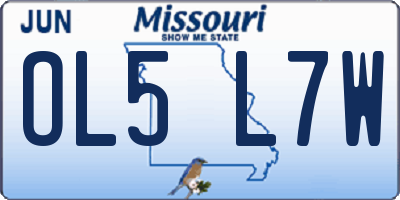 MO license plate OL5L7W