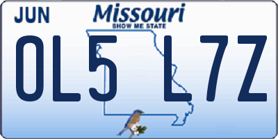 MO license plate OL5L7Z