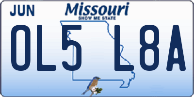 MO license plate OL5L8A
