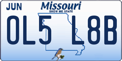 MO license plate OL5L8B
