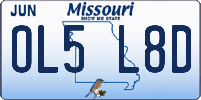 MO license plate OL5L8D
