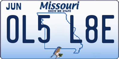 MO license plate OL5L8E