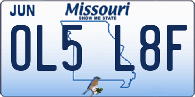 MO license plate OL5L8F