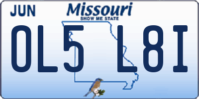 MO license plate OL5L8I