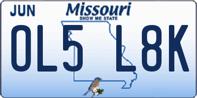 MO license plate OL5L8K