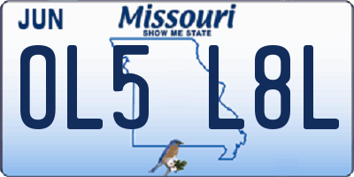 MO license plate OL5L8L