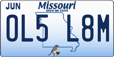 MO license plate OL5L8M
