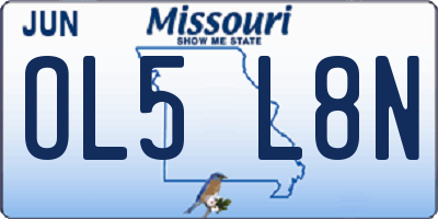 MO license plate OL5L8N