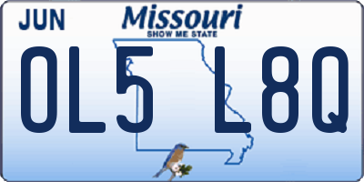 MO license plate OL5L8Q