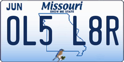 MO license plate OL5L8R