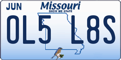 MO license plate OL5L8S