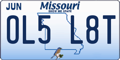 MO license plate OL5L8T